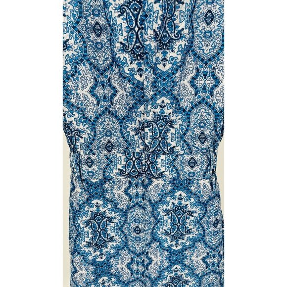 JADE Melody Tam Sleeveless Dress Blue White Paisley Size Small Lined - Picture 10 of 13